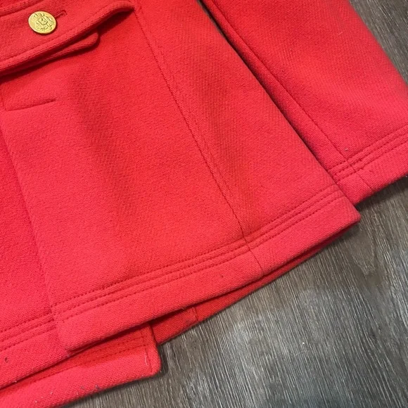 J CREW STADIUM CLOTH NELLO GORI WOMEN SIZE 2 RED PEACOAT - Picture 16 of 16